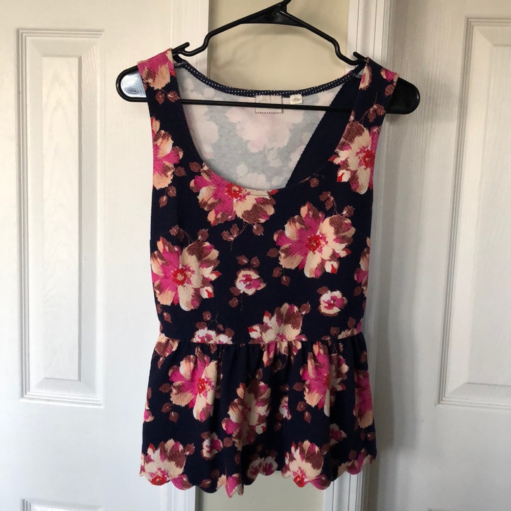 Anthropologie open back peplum top - Picture 2 of 8